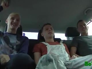 Personable twinks enjoy car dirty clip